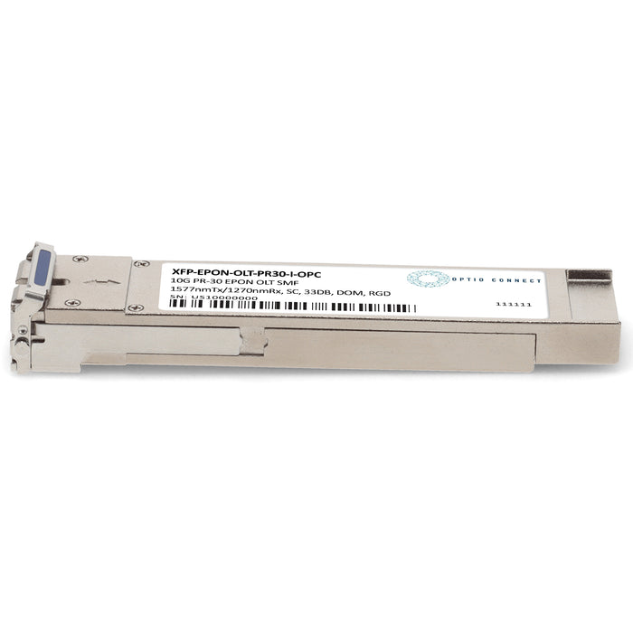 MSA and TAA 10GBase-OLT XFP Transceiver (SMF, 1577nmTx/1270nmRx, 20km, SC, DOM, -40 to 85C)