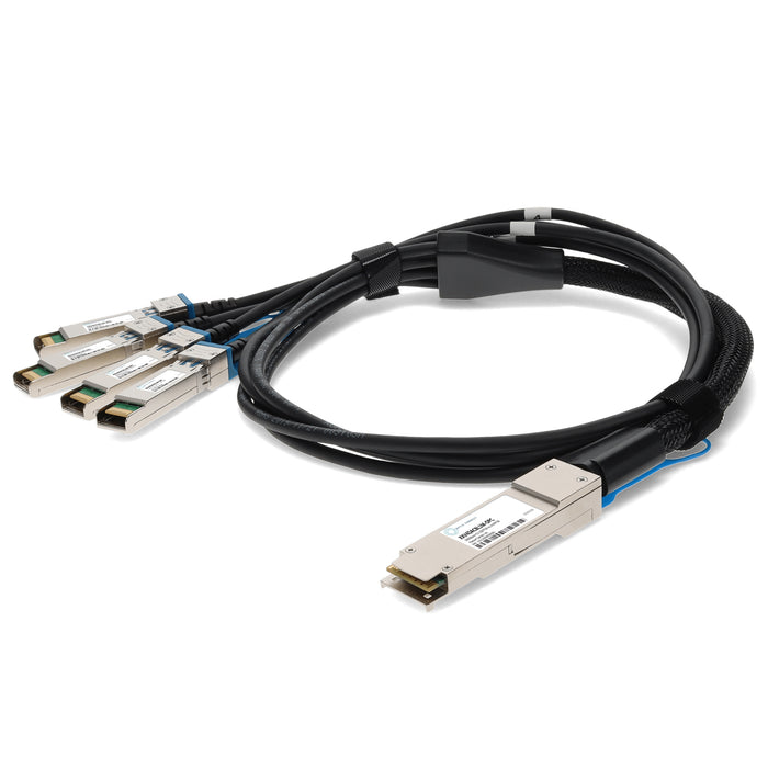 Intel XXV4DACBL1M Compatible TAA Compliant 100GBase-CU QSFP28 to 4xSFP28 Direct Attach Cable (Passive Twinax, 1m)