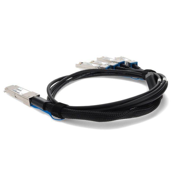 Intel XXV4DACBL5M Compatible TAA Compliant 100GBase-CU QSFP28 to 4xSFP28 Direct Attach Cable (Passive Twinax, 5m)