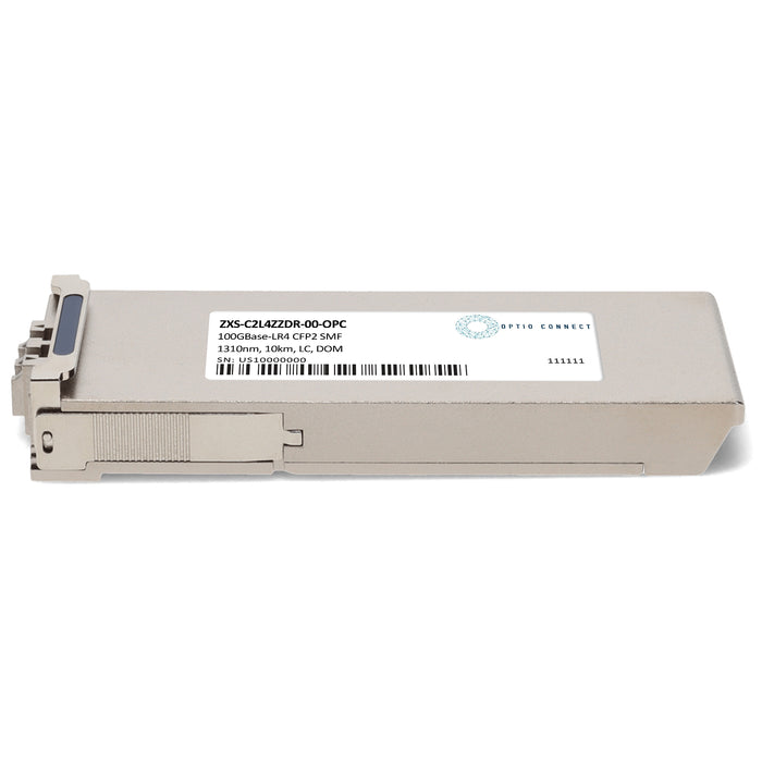 Tellabs® ZXS-C2L4ZZDR-00 Compatible TAA Compliant 100GBase-LR4 CFP2 Transceiver Dual-Rate (SMF, 1310nm, 10km, LC, DOM)